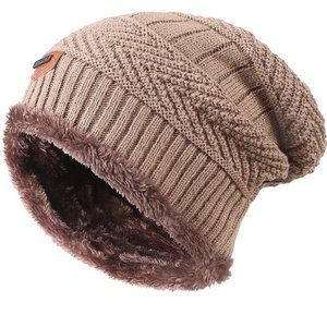 Winter Knit Skull Cap Woolen Slouchy Beanie Hat